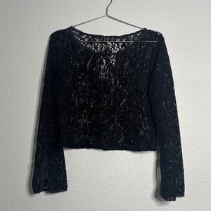 INC Black Lace Blouse